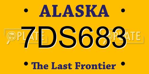 7DS683 Alaska License Plate
