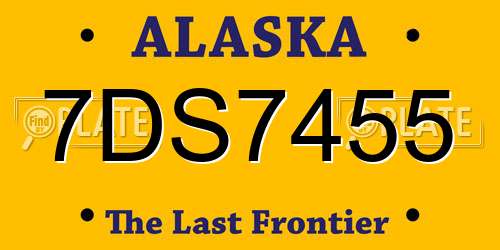 7DS7455 Alaska License Plate