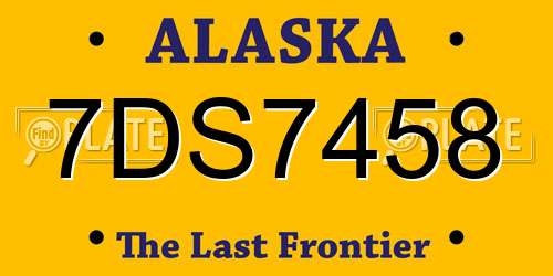 7DS7458 Alaska License Plate