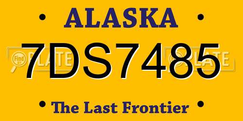 7DS7485 Alaska License Plate