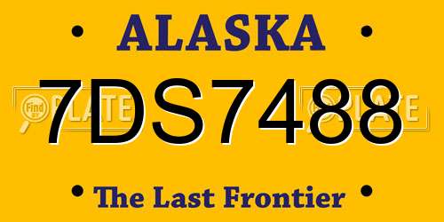 7DS7488 Alaska License Plate