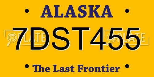 7DST455 Alaska License Plate