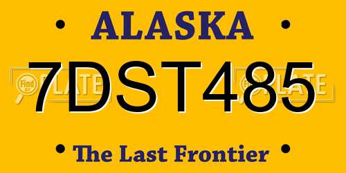 7DST485 Alaska License Plate
