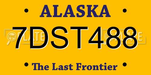 7DST488 Alaska License Plate