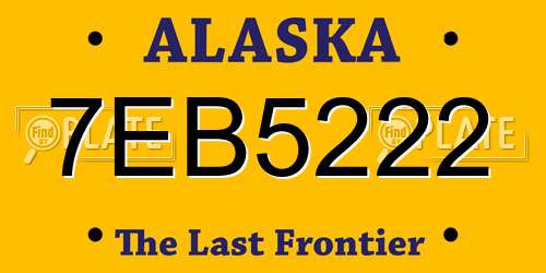 7EB5222 Alaska License Plate