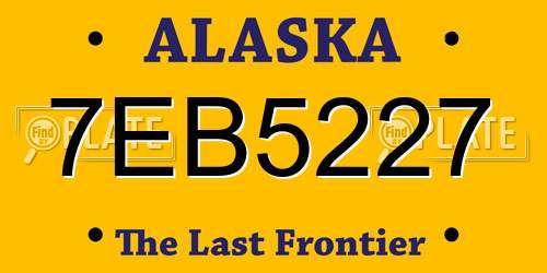 7EB5227 Alaska License Plate