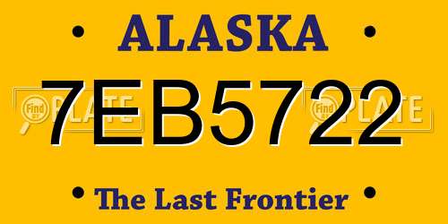 7EB5722 Alaska License Plate