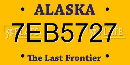7EB5727 Alaska License Plate