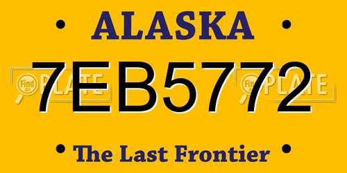 7EB5772 Alaska License Plate