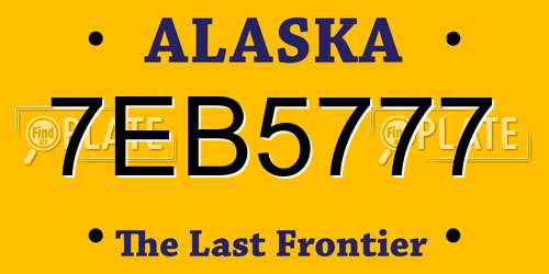 7EB5777 Alaska License Plate