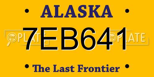 7EB641 Alaska License Plate
