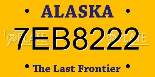 7EB8222 Alaska License Plate