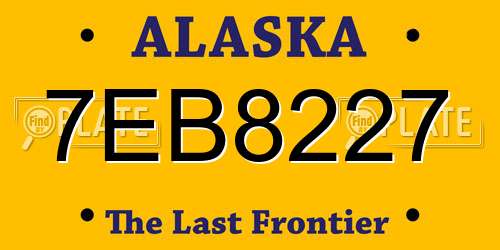 7EB8227 Alaska License Plate