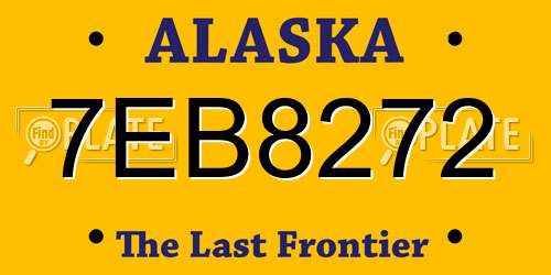 7EB8272 Alaska License Plate