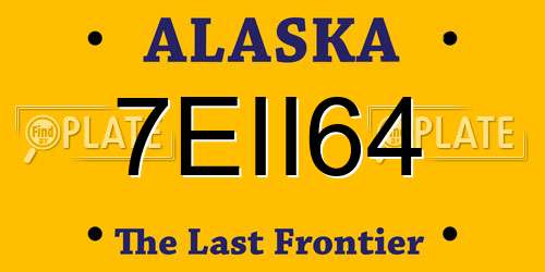 7EII64 Alaska License Plate