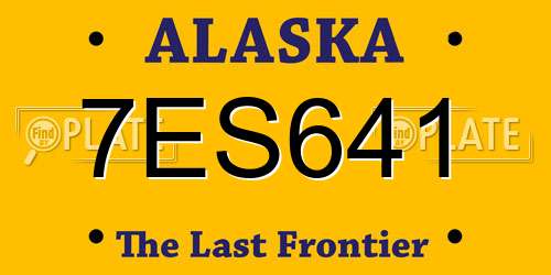 7ES641 Alaska License Plate