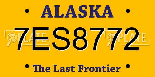 7ES8772 Alaska License Plate