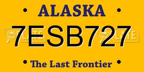 7ESB727 Alaska License Plate