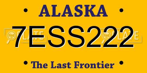 7ESS222 Alaska License Plate