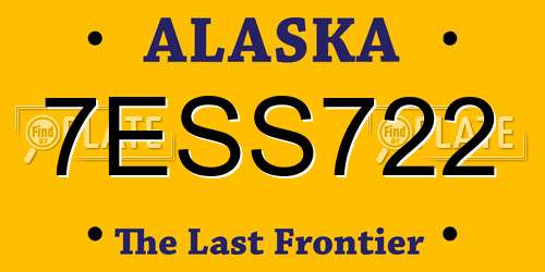 7ESS722 Alaska License Plate