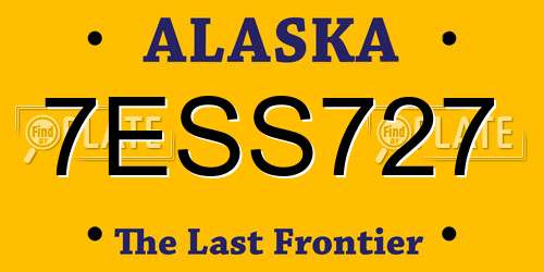 7ESS727 Alaska License Plate