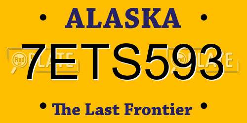 7ETS593 Alaska License Plate