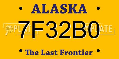 7F32B0 Alaska License Plate