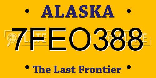 7FEO388 Alaska License Plate