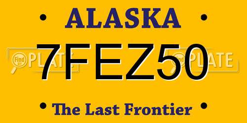 7FEZ50 Alaska License Plate