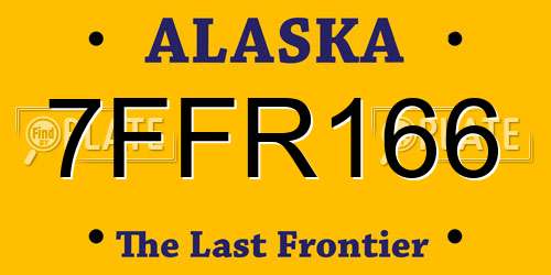 7FFR166 Alaska License Plate