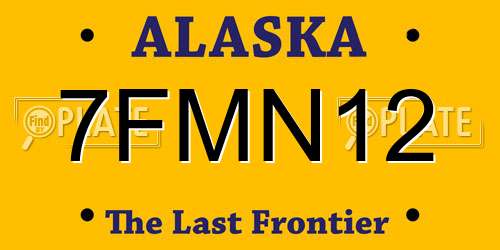 7FMN12 Alaska License Plate