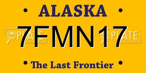 7FMN17 Alaska License Plate