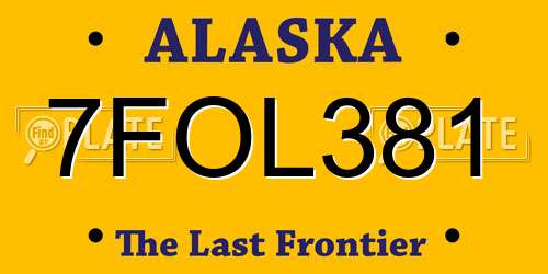 7FOL381 Alaska License Plate