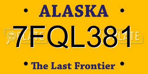 7FQL381 Alaska License Plate