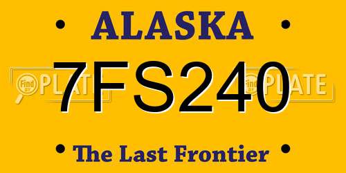 7FS240 Alaska License Plate