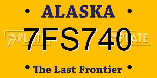 7FS740 Alaska License Plate