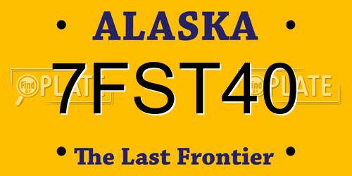 7FST40 Alaska License Plate