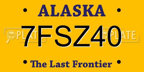 7FSZ40 Alaska License Plate