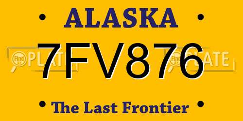 7FV876 Alaska License Plate