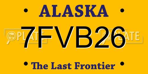 7FVB26 Alaska License Plate