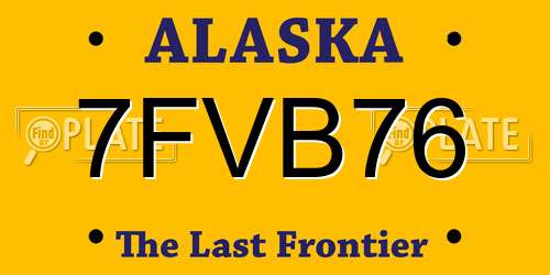 7FVB76 Alaska License Plate