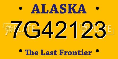 7G42123 Alaska License Plate