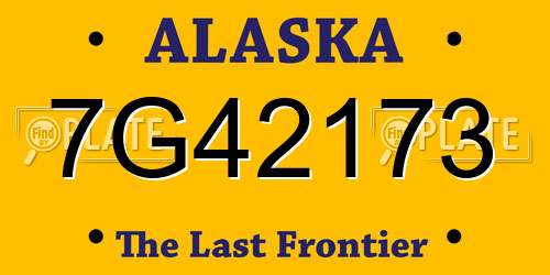 7G42173 Alaska License Plate
