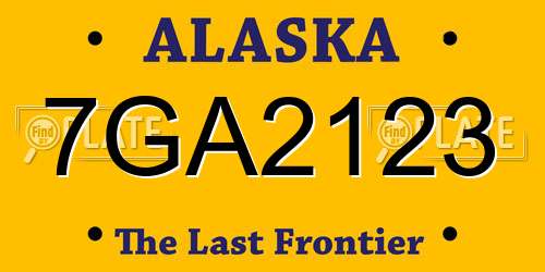 7GA2123 Alaska License Plate
