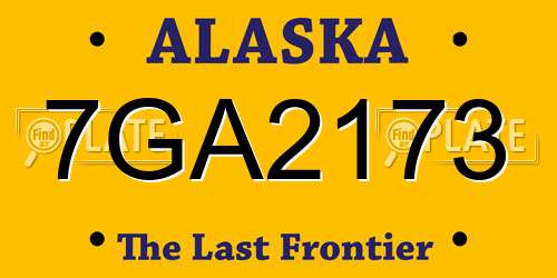 7GA2173 Alaska License Plate