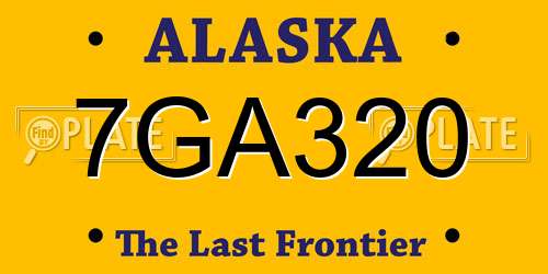 7GA320 Alaska License Plate