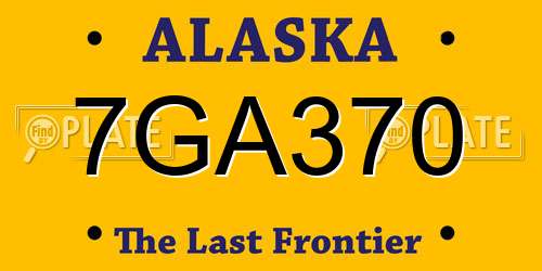 7GA370 Alaska License Plate