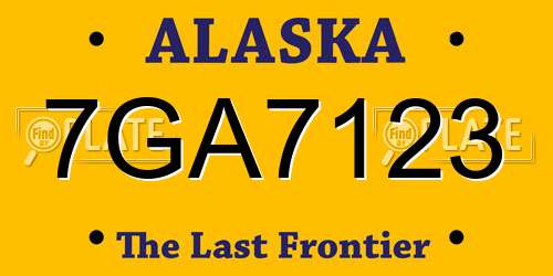 7GA7123 Alaska License Plate