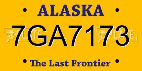 7GA7173 Alaska License Plate