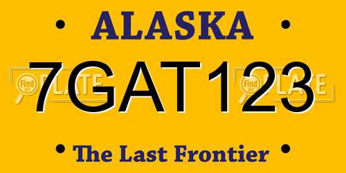 7GAT123 Alaska License Plate